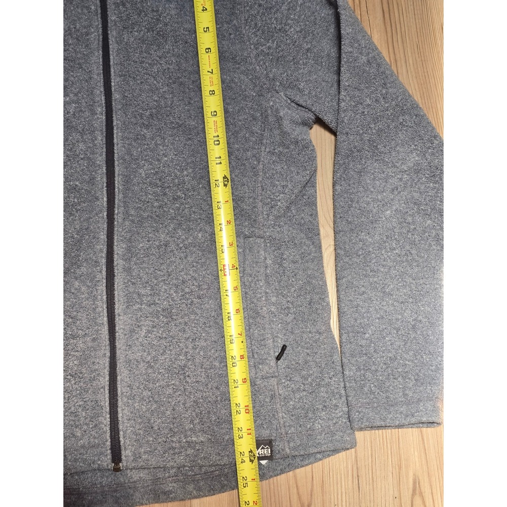 REI Co-op Womens Large Gray Full Zip Fleece Jacket Mock Neck Outdoor Hiking L - Picture 3 of 8